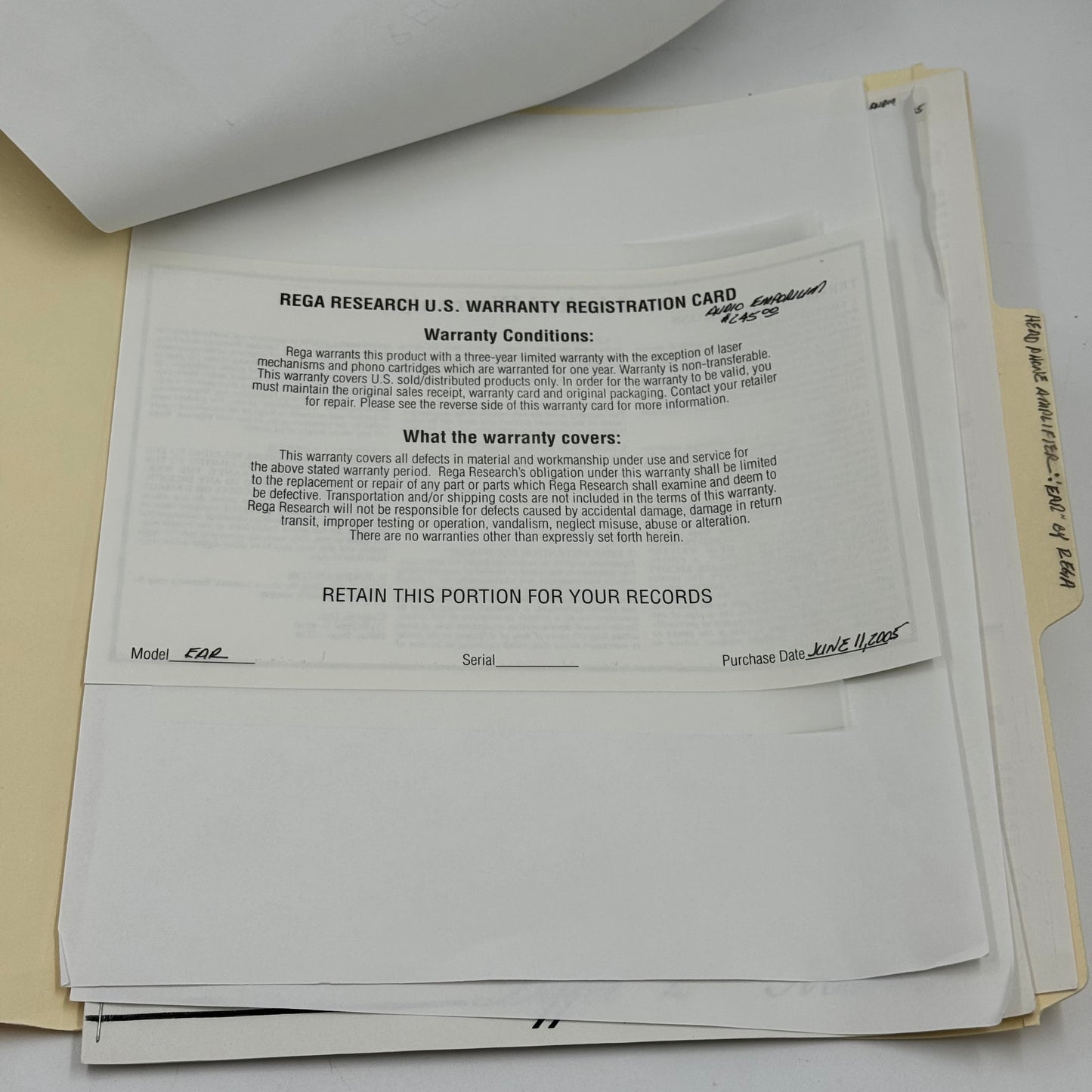 REGA EAR Headphone Amplifer