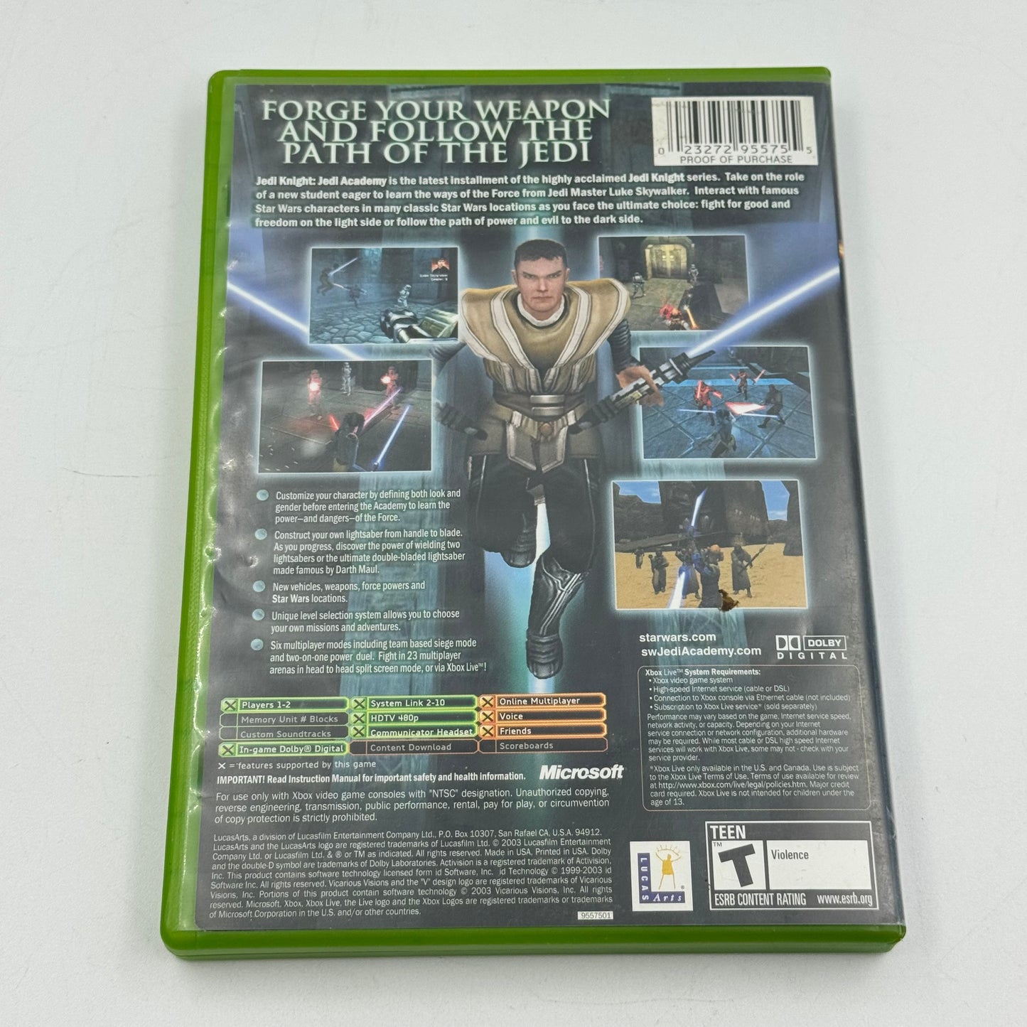 Star Wars Jedi Knight Jedi Academy (Microsoft Xbox, 2003)