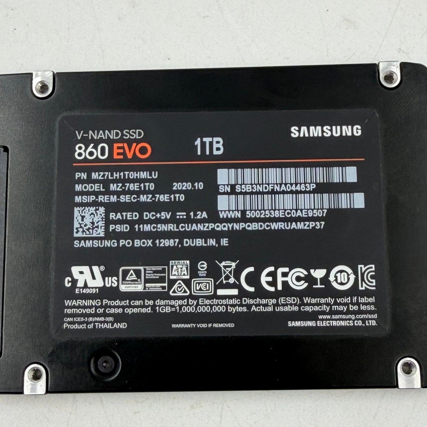 Samsung Internal 860 Evo 1TB SATA SSD MZ-76E1T0