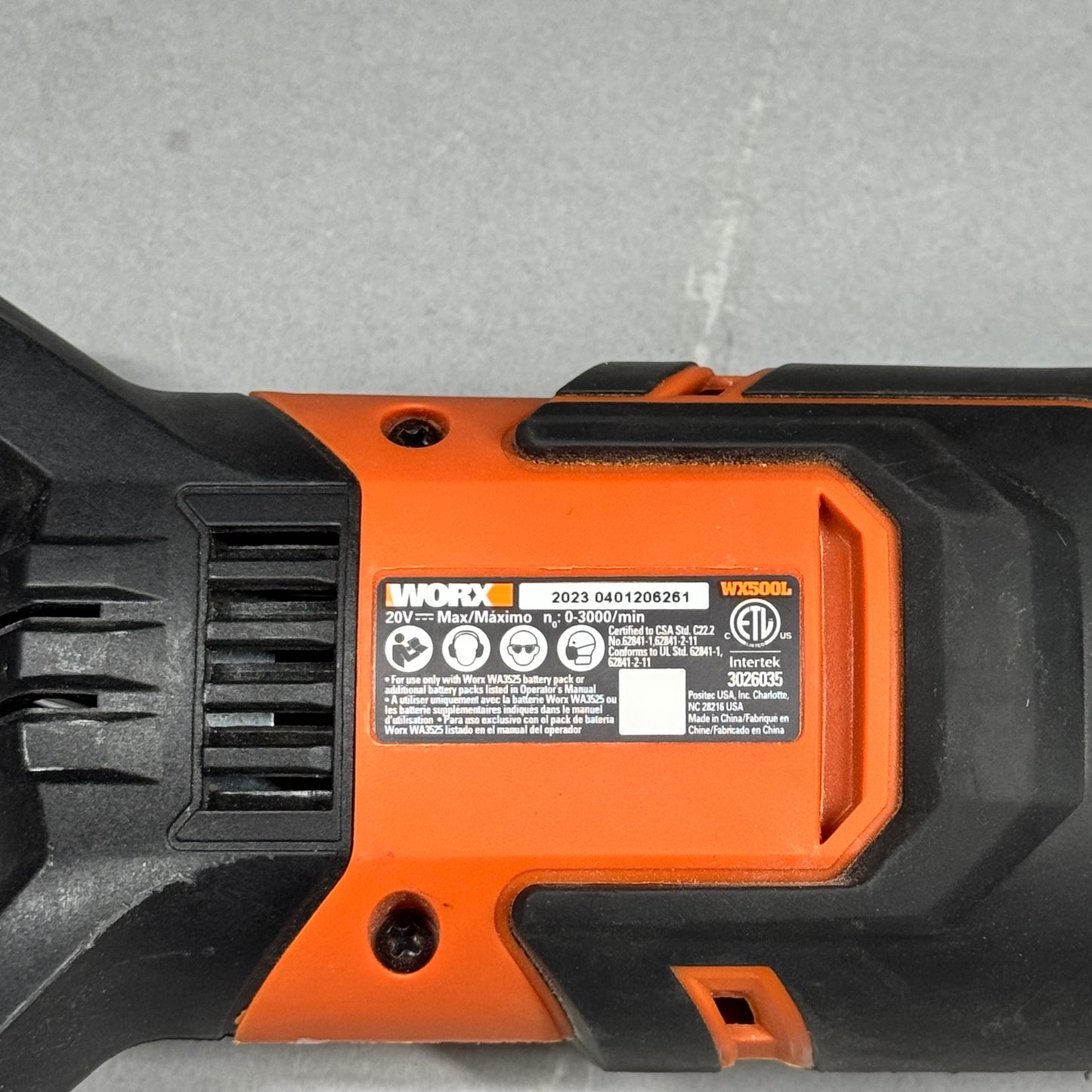 WORX WX500L 20V Cordless Reciprocating Saw