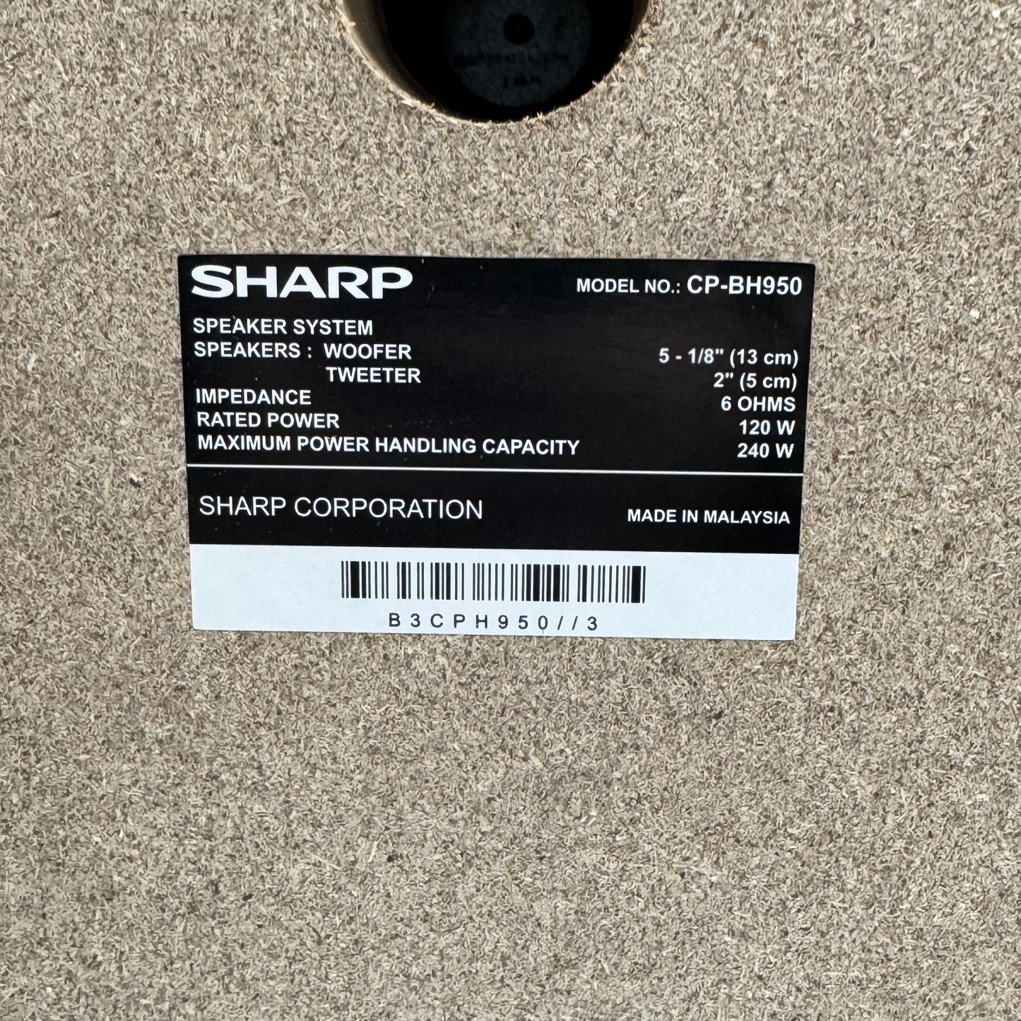 Sharp CD-BH950 Speakers