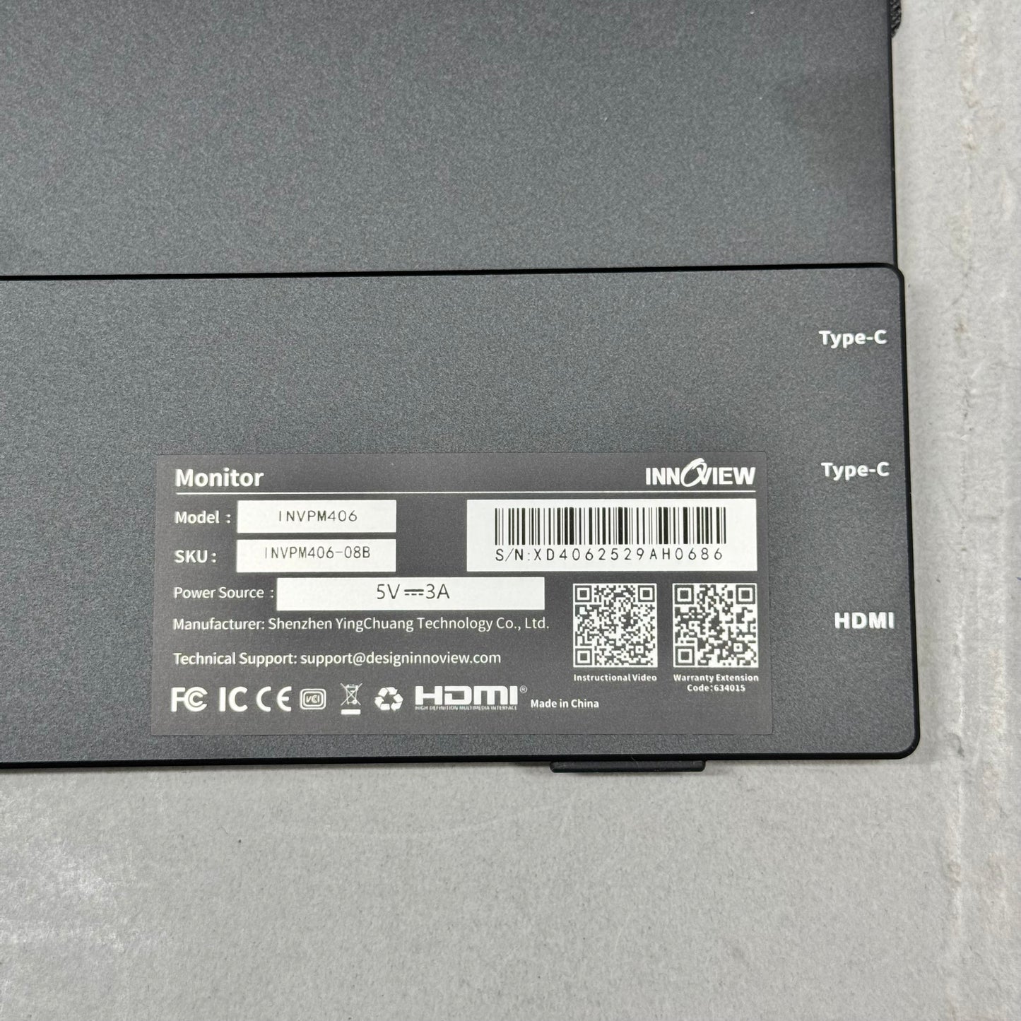 InnoView 15.8" INVPM406 FHD IPS 60Hz Portable Monitor