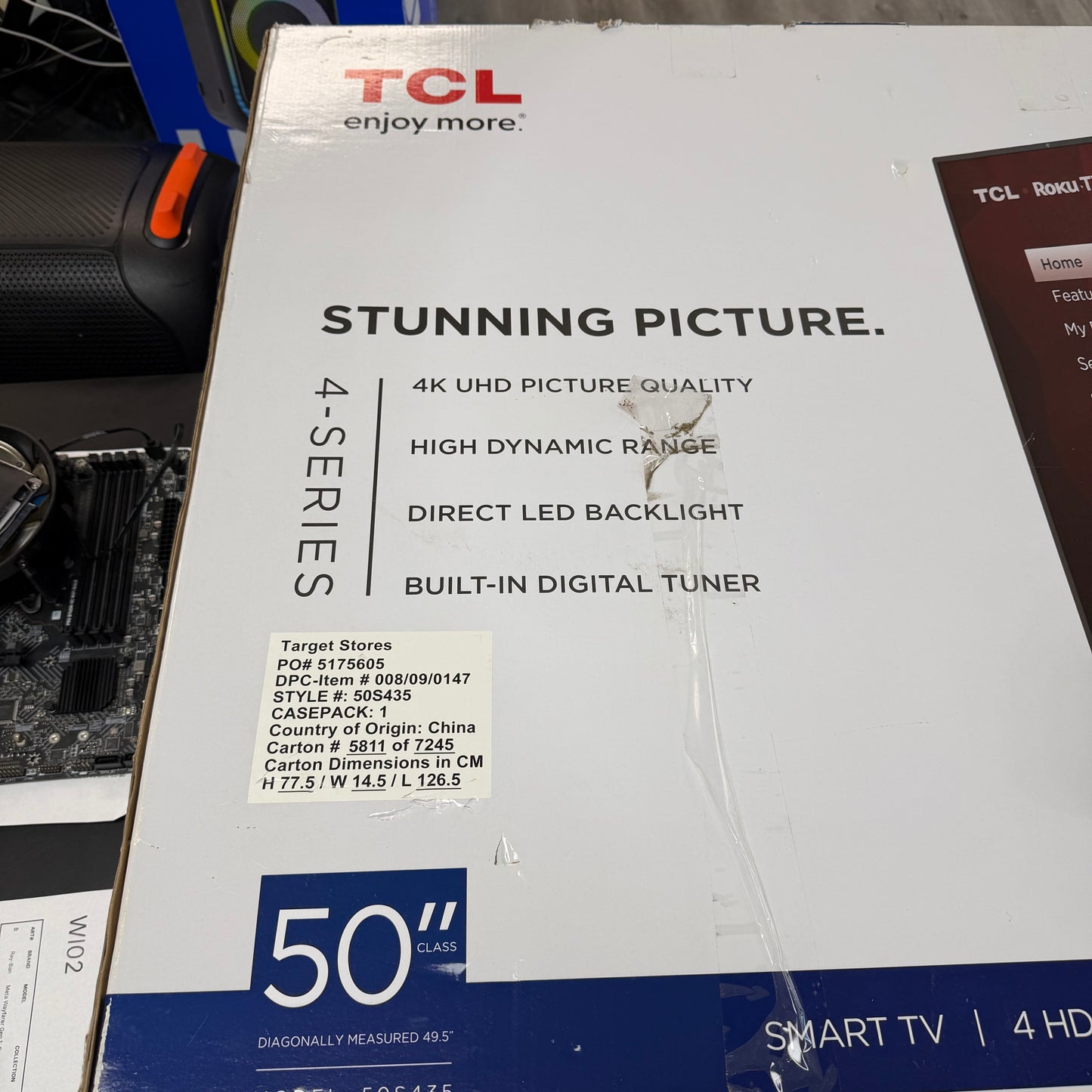 New TCL 50" 50S435 4k Ultra HD 3840 x 2160 Smart TV 2023