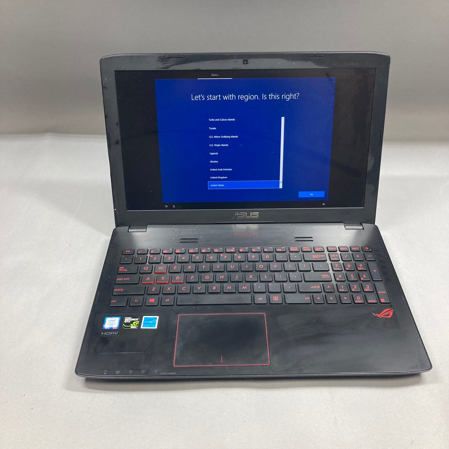 ASUS Notebook GL552V 15.6" i7-6700HQ 2.6GHz 16GB RAM 1TB HDD GeForce GTX 960M