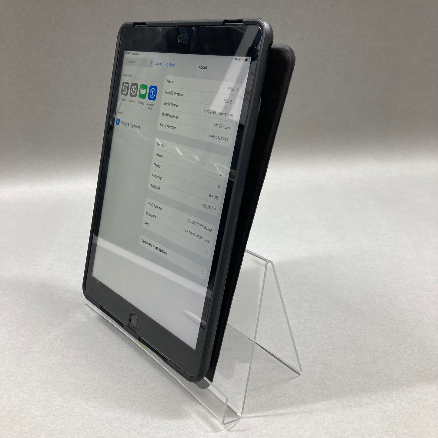 WiFi Only Apple iPad 9th Gen 16GB SPACE GRAY MK2K3LL/A