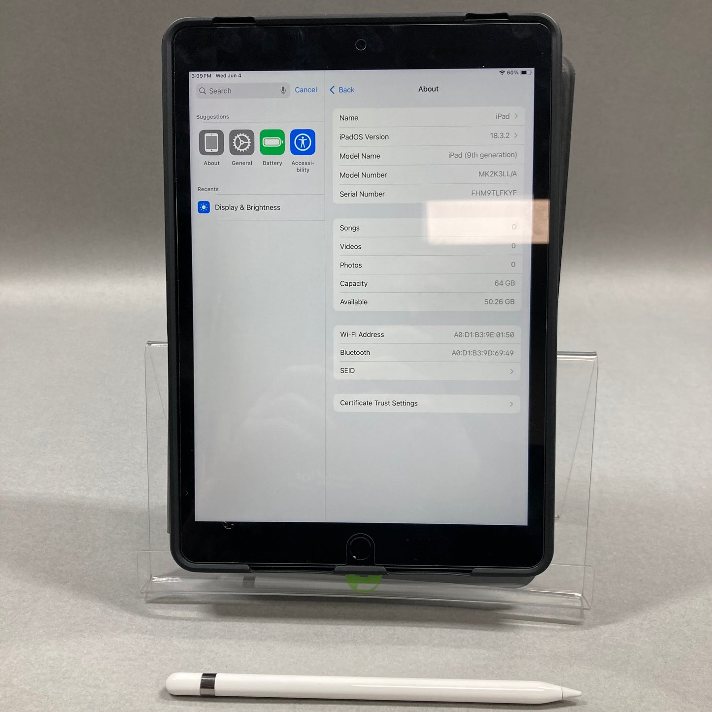 WiFi Only Apple iPad 9th Gen 16GB SPACE GRAY MK2K3LL/A