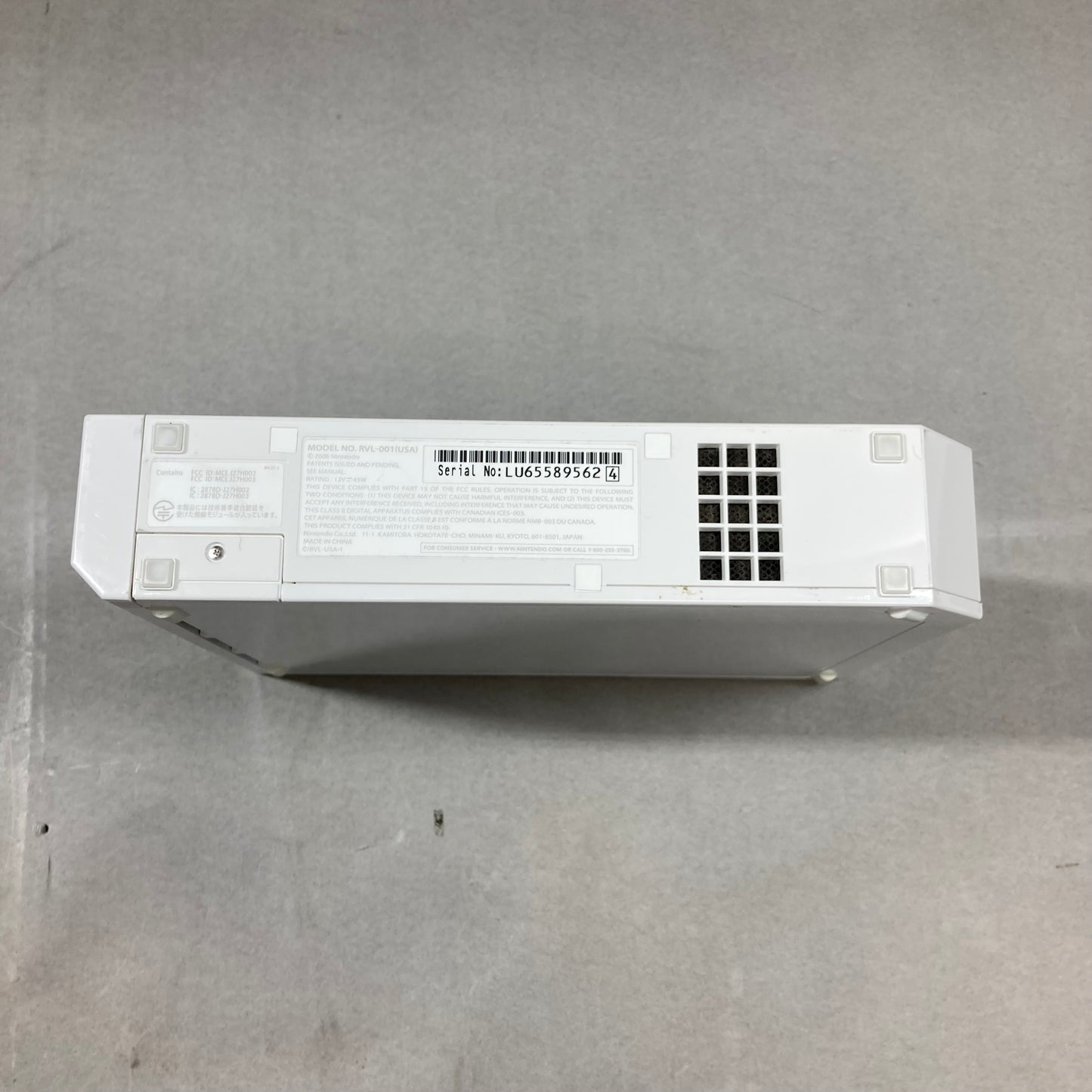 Nintendo Wii Video Game Console RVL-001 White
