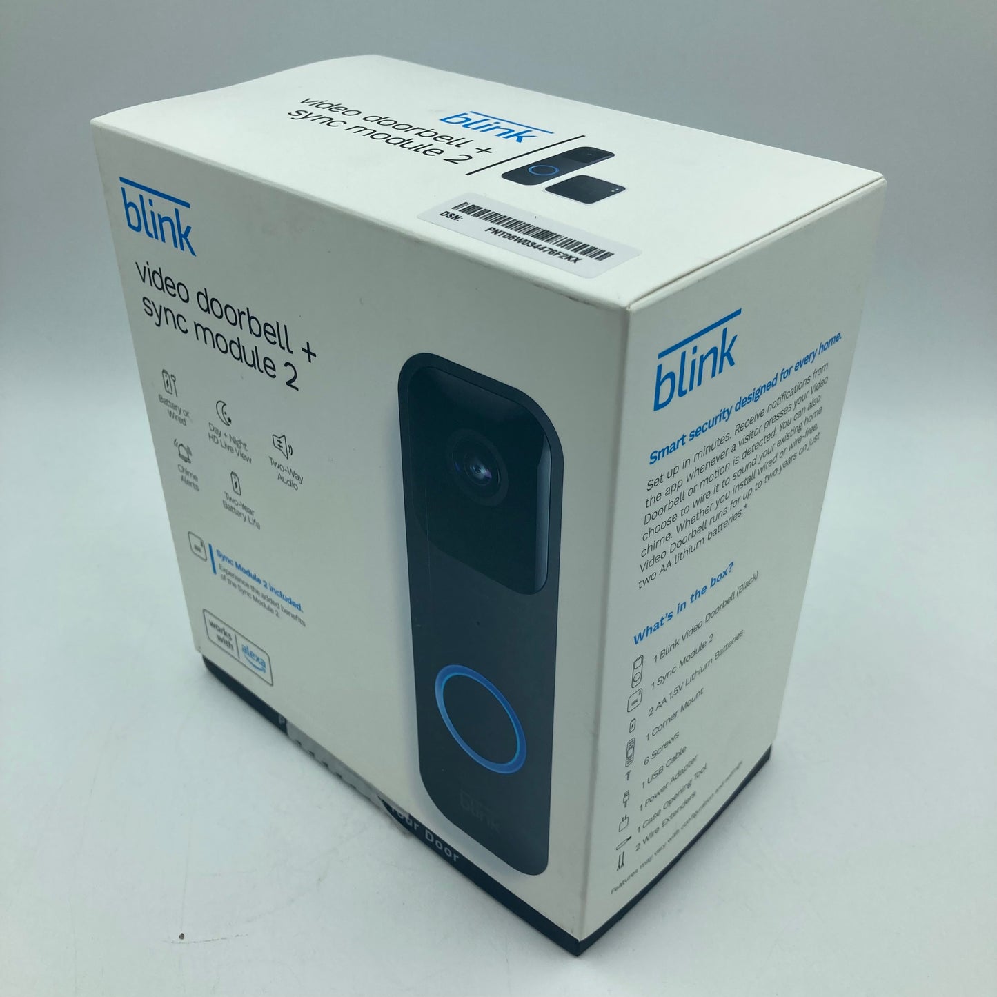 New Blink Video Doorbell + Sync Module 2 DoorBell Security Camera Unclaimed