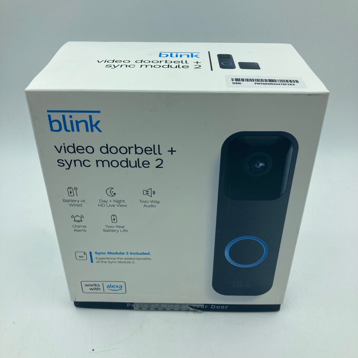 New Blink Video Doorbell + Sync Module 2 DoorBell Security Camera Unclaimed
