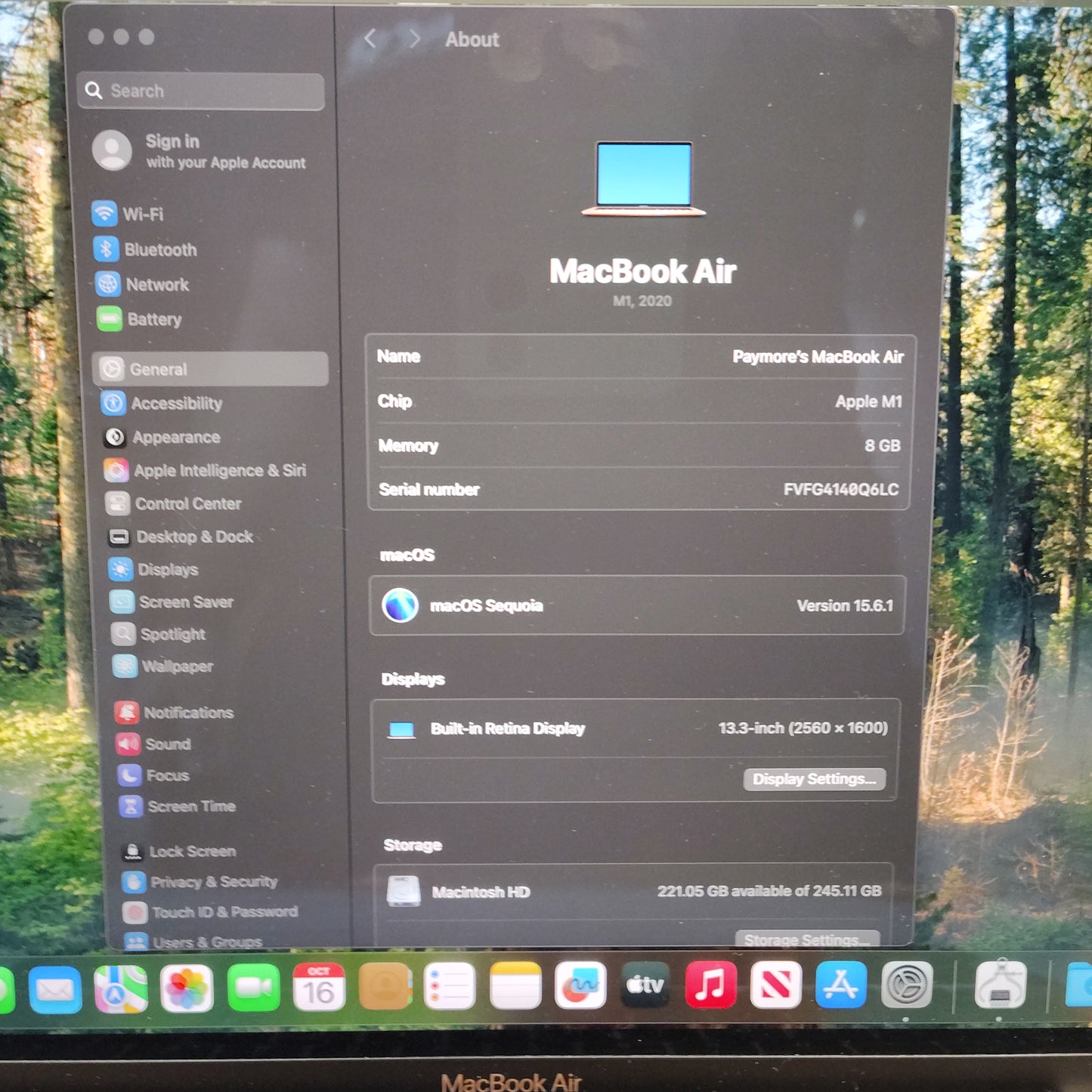 2020 Apple MacBook Air 13.3" M1 8C GPU 3.2GHz 8GB RAM 256GB SSD A2337