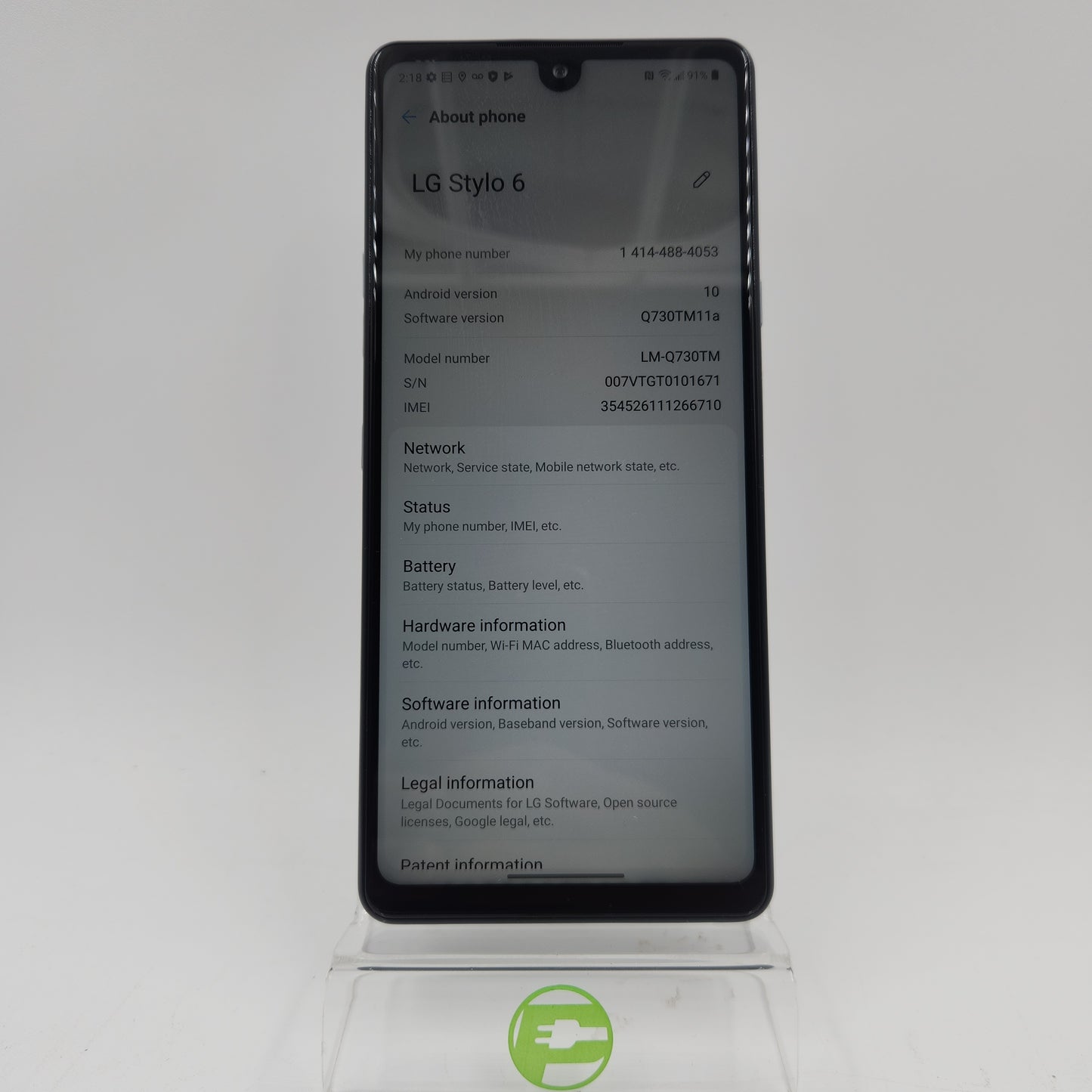 Factory Unlocked LG Stylo 6 64GB 10 Silver LM-Q730TM