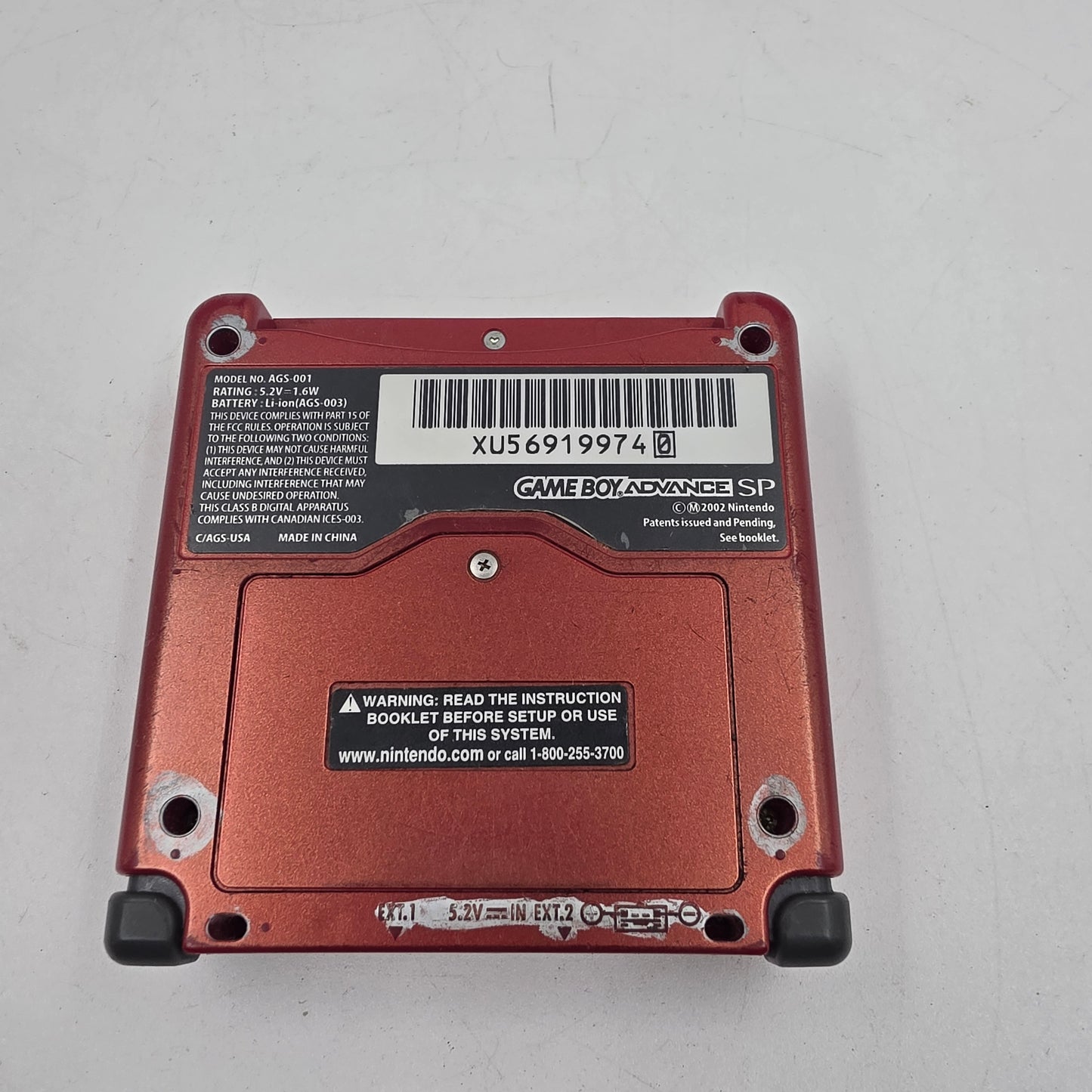 Nintendo Game Boy Advance SP Handheld Game Console Only AGS-001 Flame Red