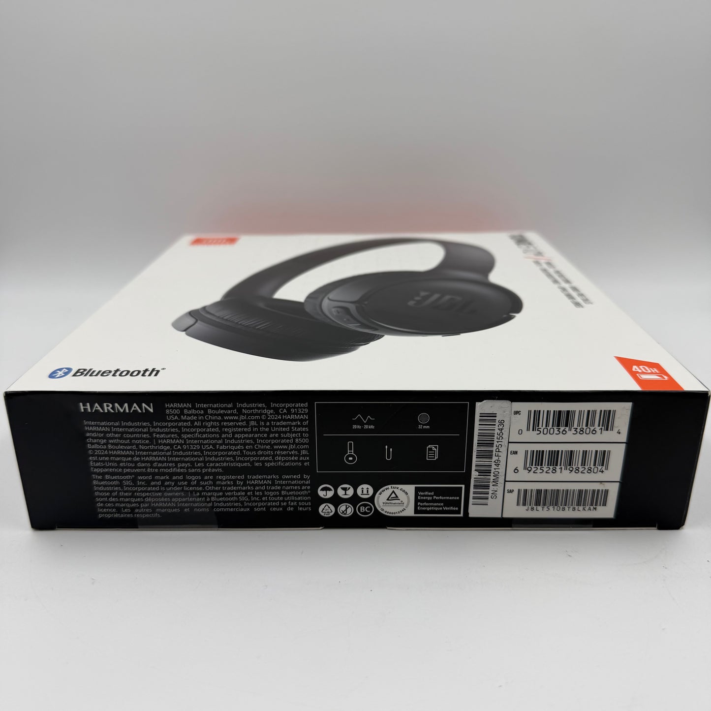 New JBL Tune 510 BT Wireless Over-Ear Bluetooth Headphones Black JBLT510BTBLKAM