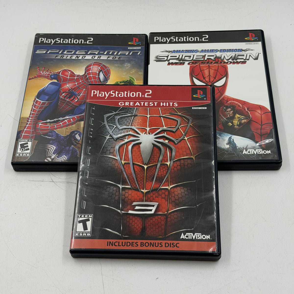Series of 3 Spiderman Sony PlayStation 2 PS2 Games