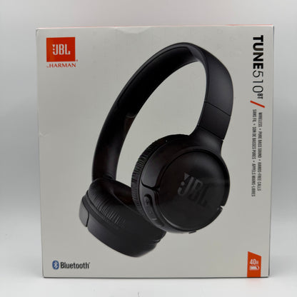 New JBL Tune 510 BT Wireless Over-Ear Bluetooth Headphones Black JBLT510BTBLKAM