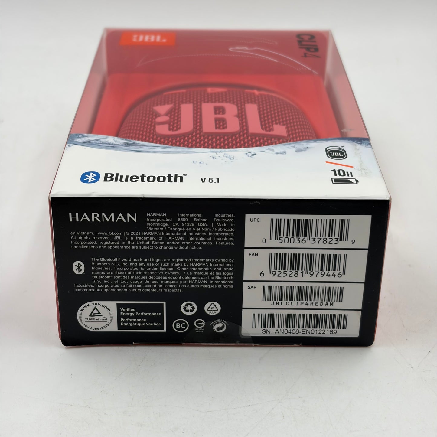 New JBL Clip 4 Portable Wireless Bluetooth Speaker Red JBLCLIP4REDAM