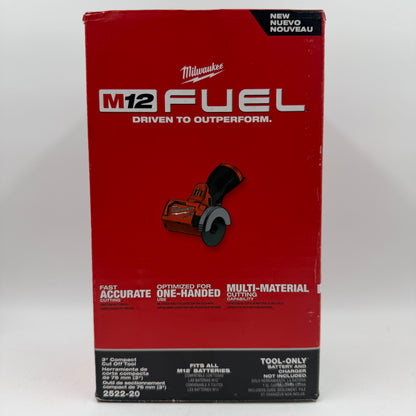 New Milwaukee 2522-20 M12 12V 3" Compact Cut Off Tool