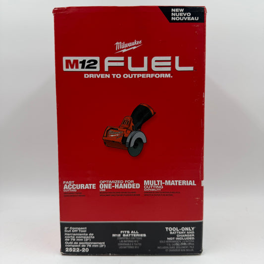 New Milwaukee 2522-20 M12 12V 3" Compact Cut Off Tool