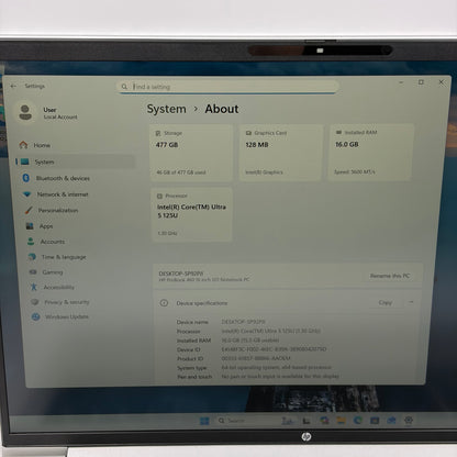 HP ProBook 460 G11 16" Core Ultra 5 125U 1.3GHz 16GB RAM 512GB SSD