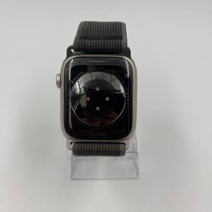 GPS Only Apple Watch Series 8 45MM Silver Aluminum Beige Nylon Band MNUQ3LL/A