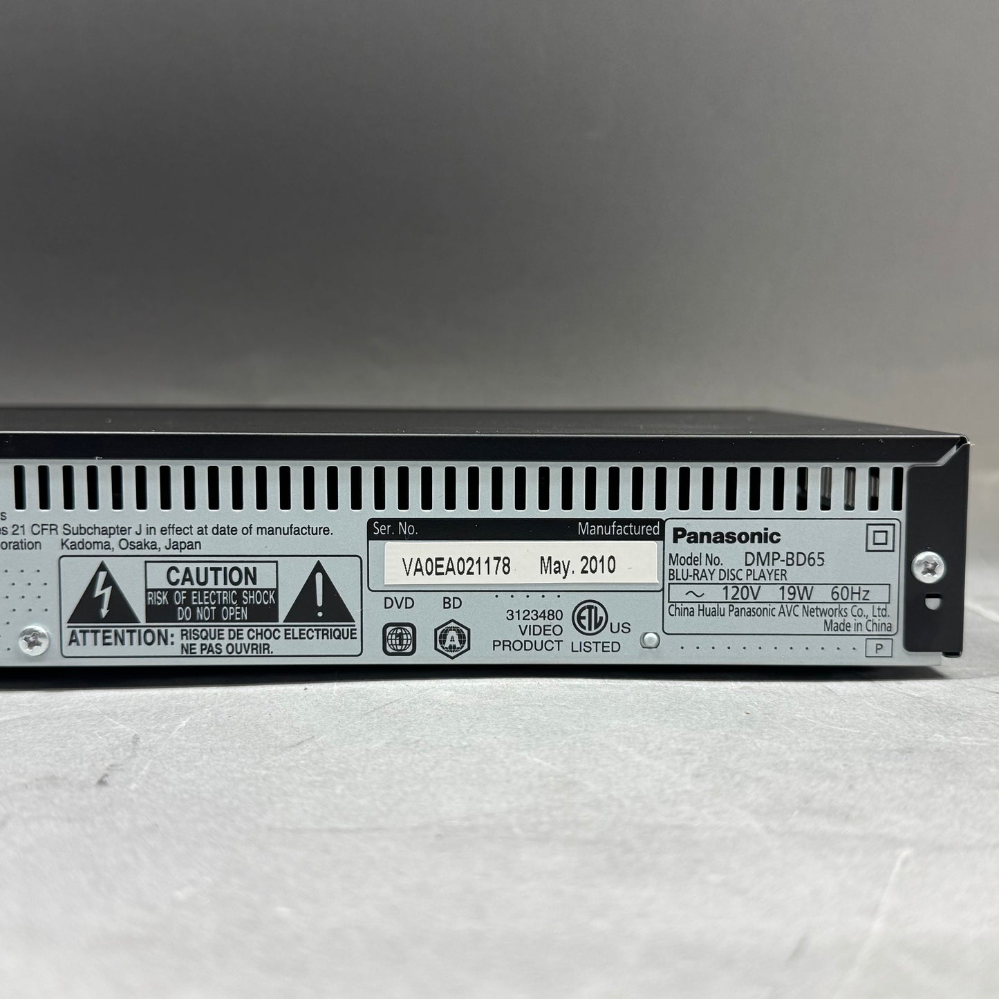 Panasonic DMP-BD65 Blu-Ray Player