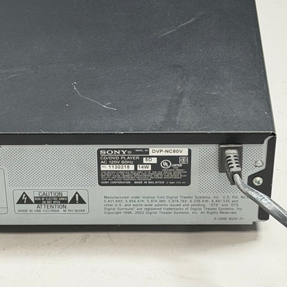 Sony 5 Disc CD/DVD Player DVP-NC80V