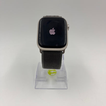 GPS Only Apple Watch Series 8 45MM Silver Aluminum Beige Nylon Band MNUQ3LL/A