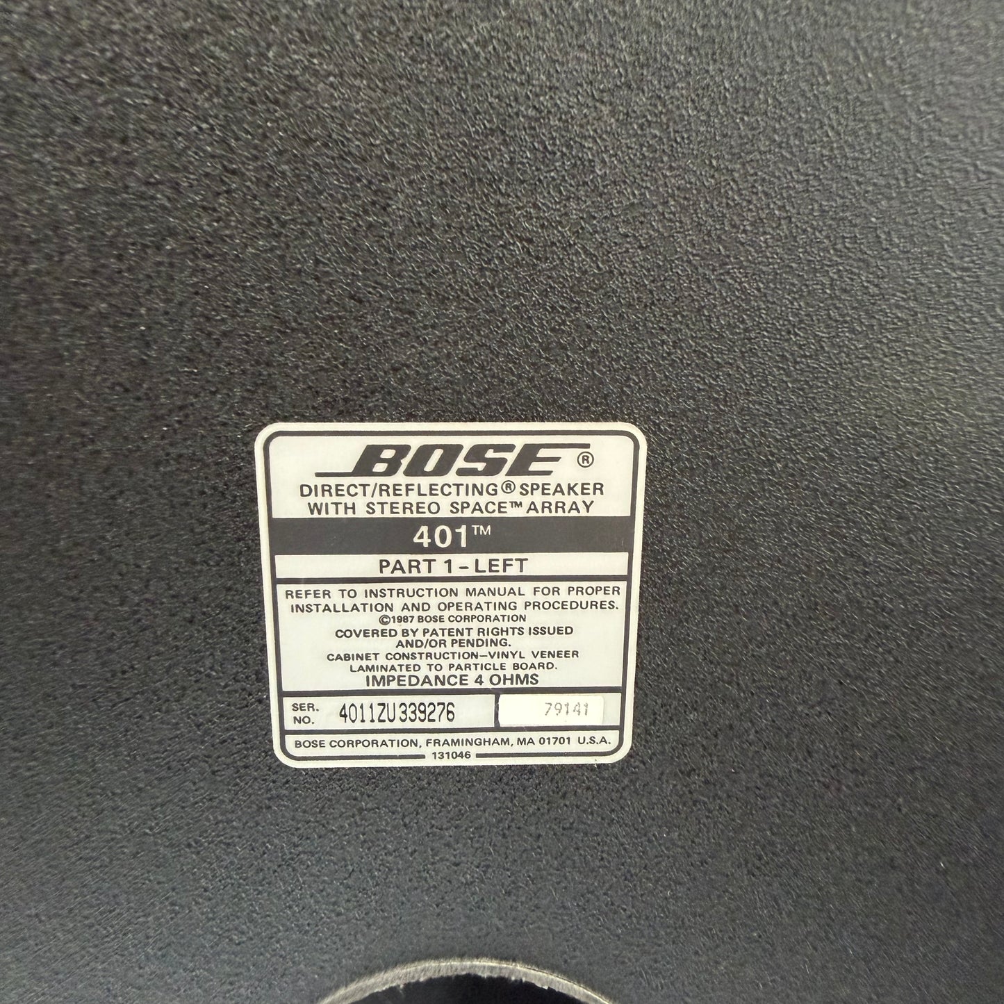 Bose 401 Direct Reflecting Speakers with Stereo Space Array Tower Speakers Black