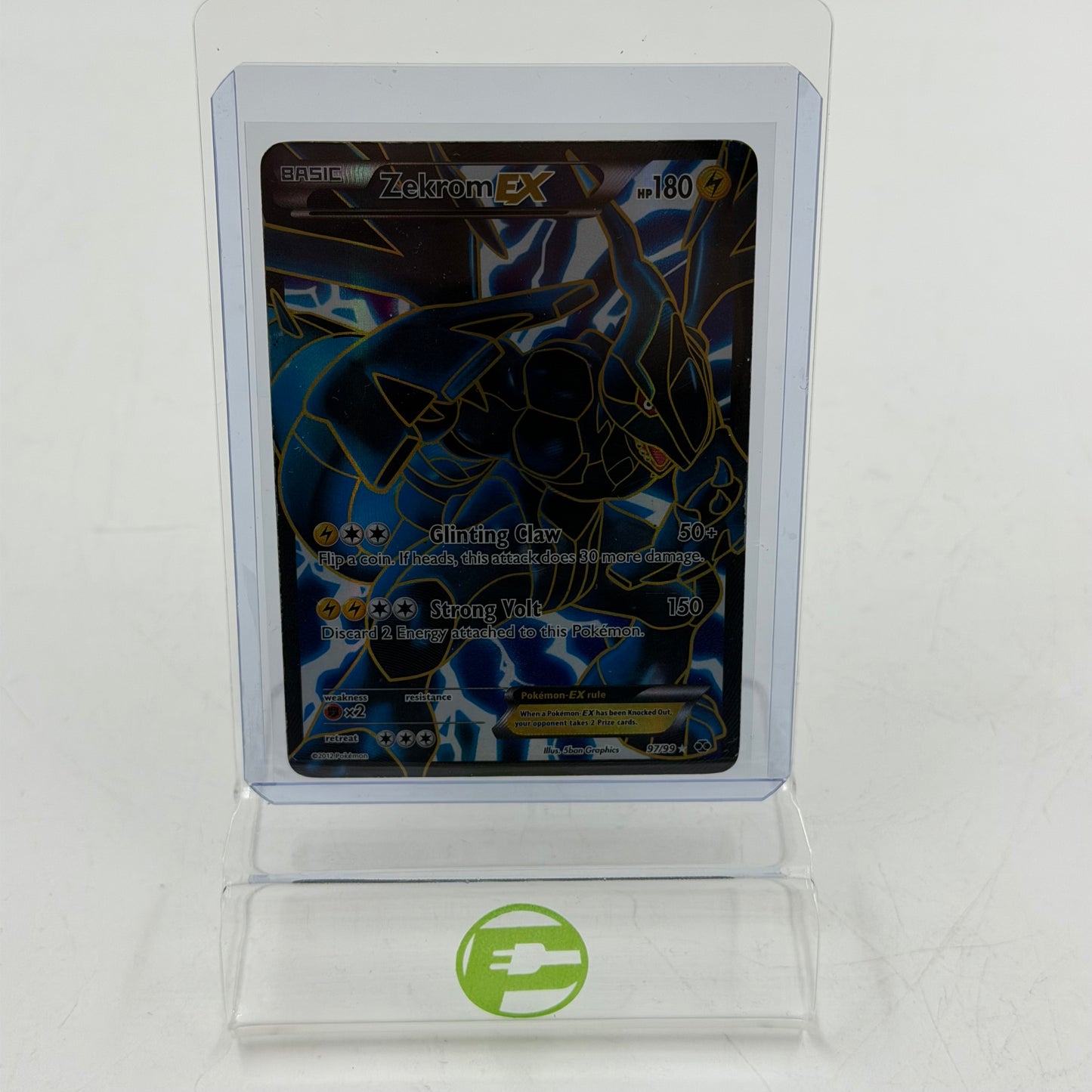 Pokémon TCG Lot of 10 EX Cards Full Art Zekrom 97/99 & Full Art Alakazam 125/124