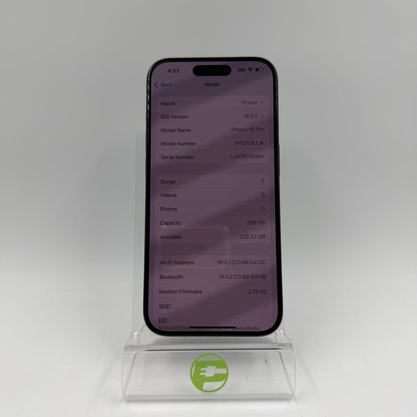 Unlocked Apple iPhone 15 Pro 256GB Blue MTQV3LL/A