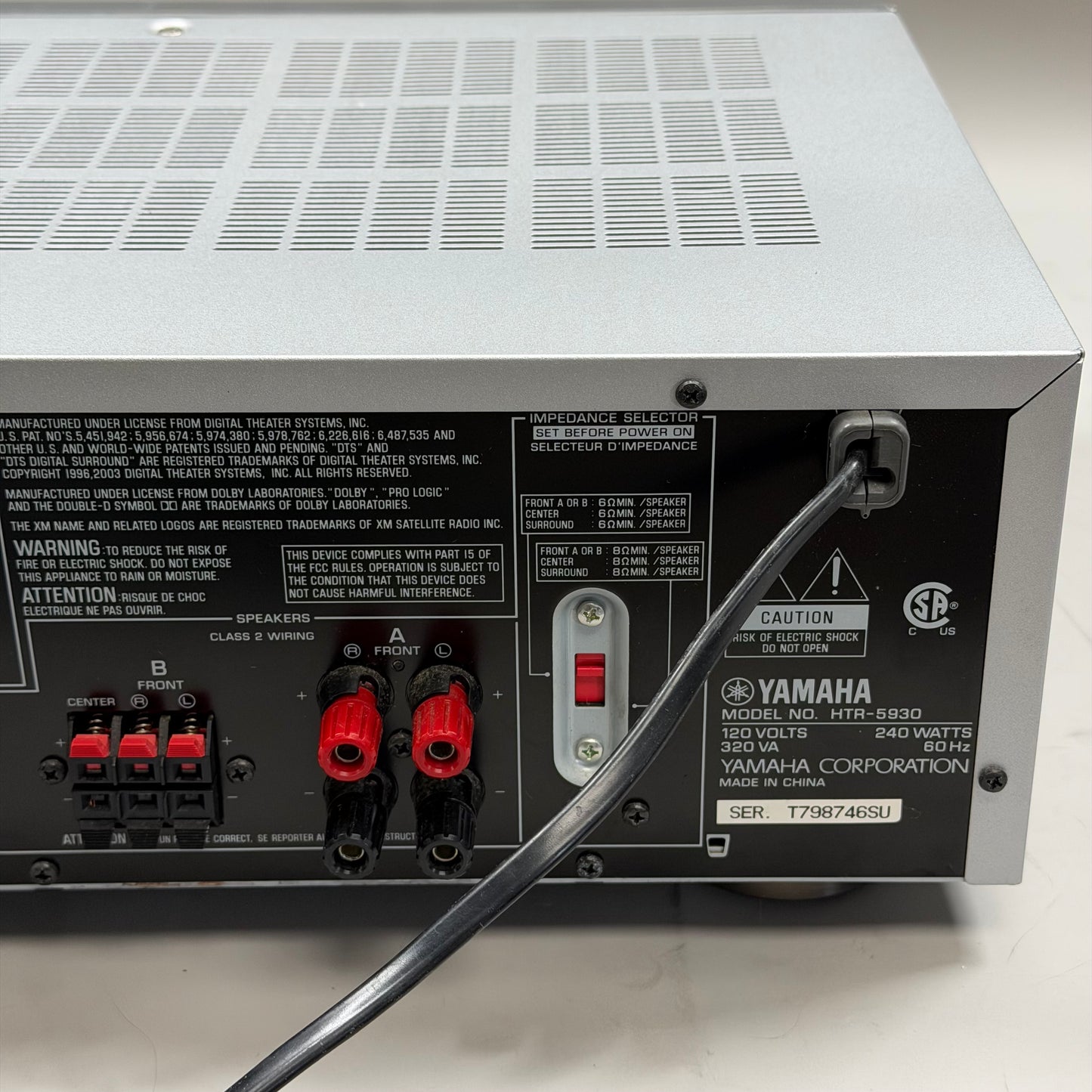 Yamaha Natural Sound AV Receiver HTR-5930 Silver