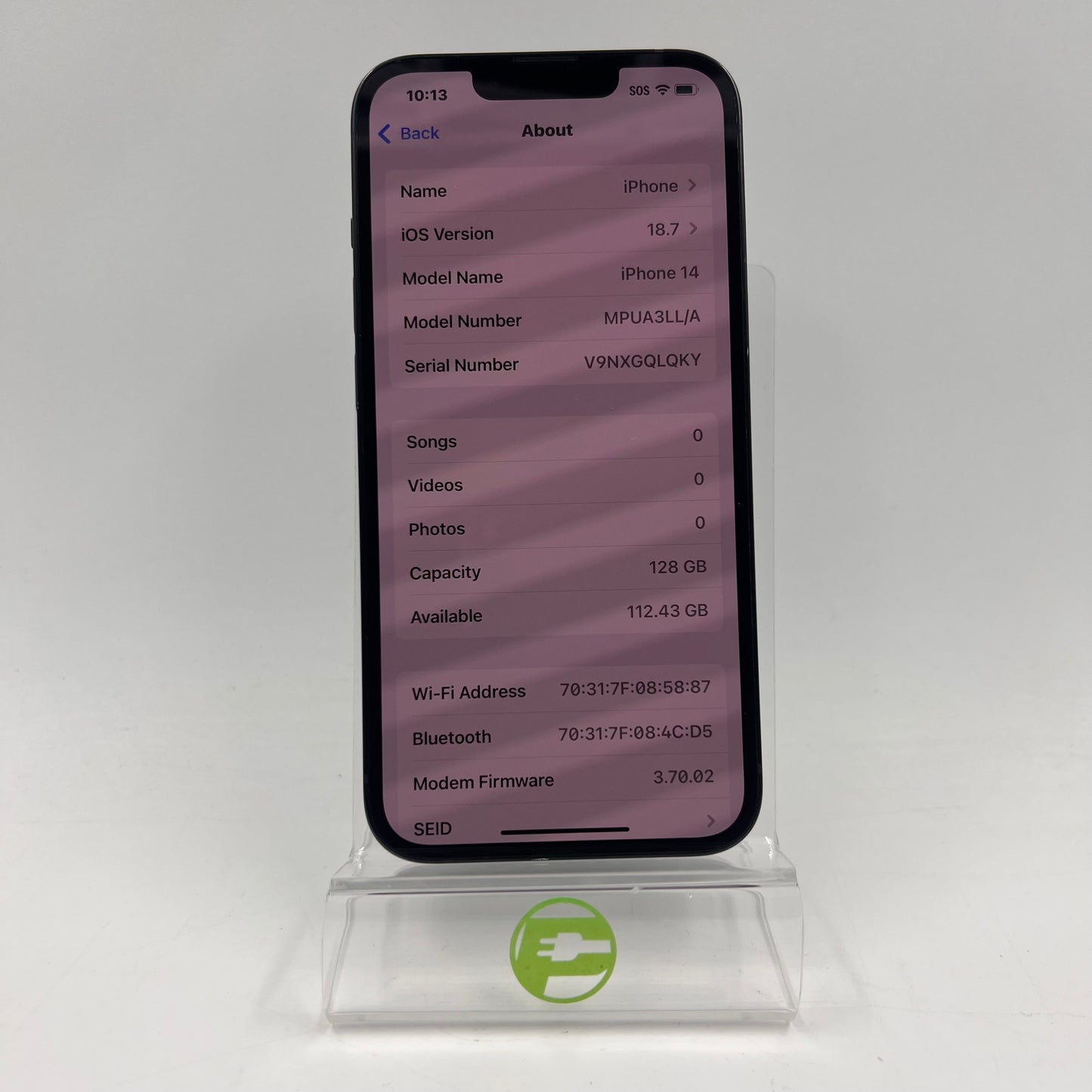 Unlocked Apple iPhone 14 128GB Midnight MPUA3LL/A