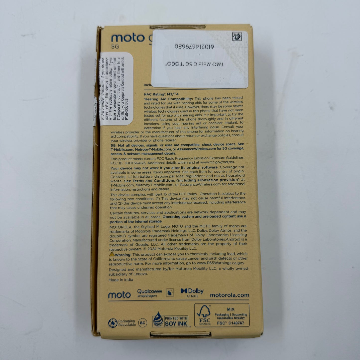 T-Mobile Motorola Moto G 5G 128GB 14 Green Gray X24171