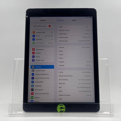 Unlocked Apple iPad Air 2nd Gen 16GB Space Gray NGGX2LL/A