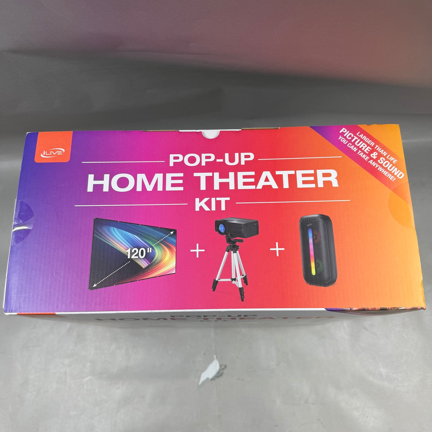 New ILive Pop Up Home Theater Kit Bluetooth, Aux, HDMI, VGA, USB THE2023BDL