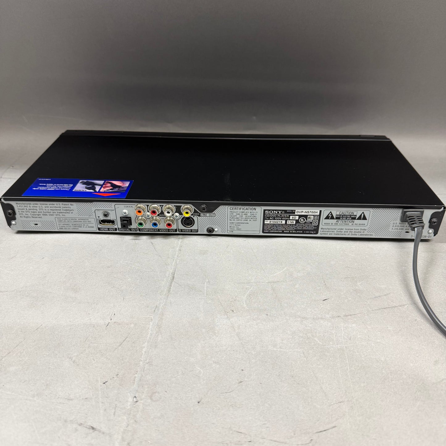 Sony CD/DVD Player Wired DVP-NS700H