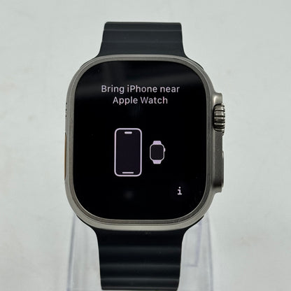 Unlocked Apple Watch Ultra 49MM Natural Titanium Black Sport Band A2622
