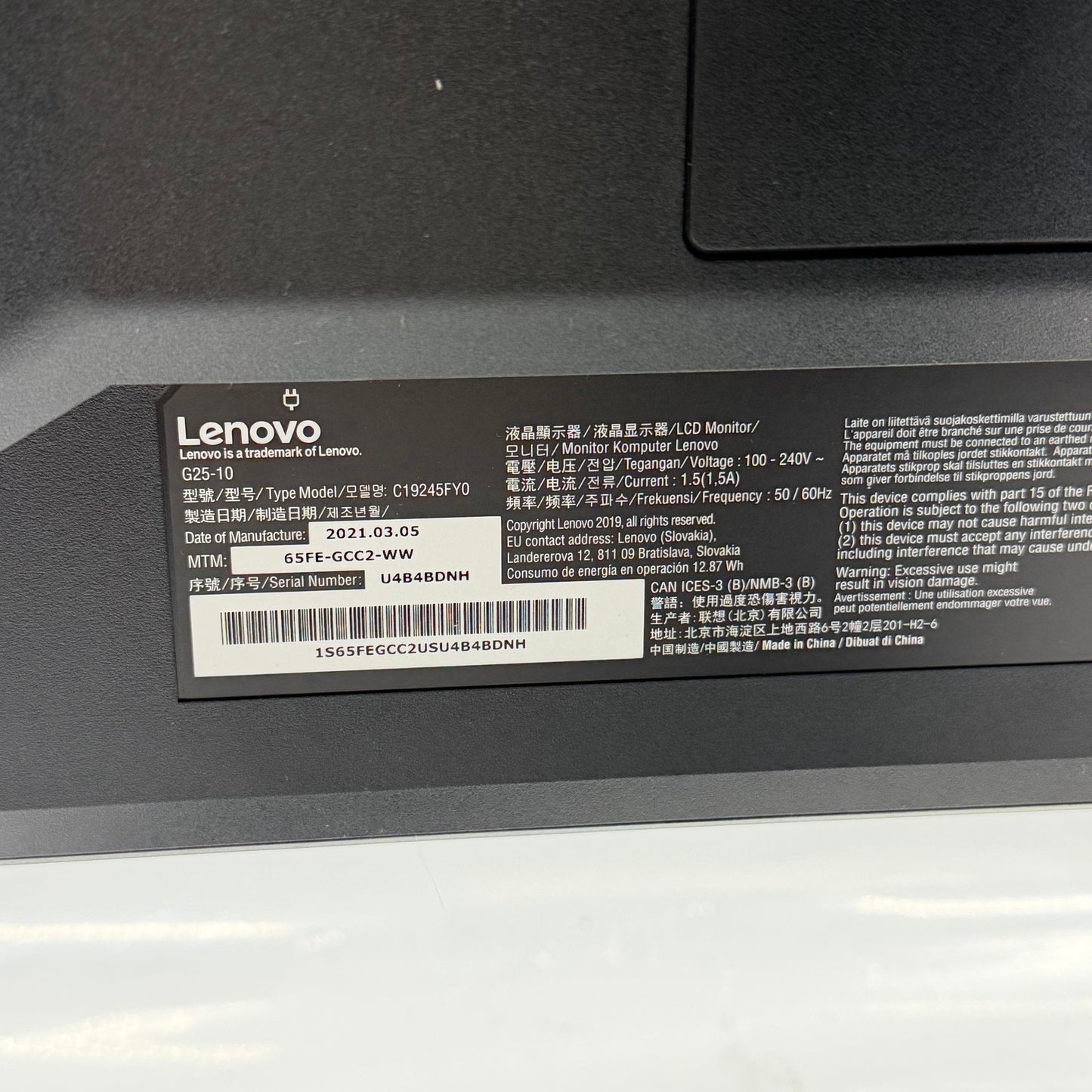 Lenovo 24.5" G25-10 FHD LCD TN Gaming Monitor