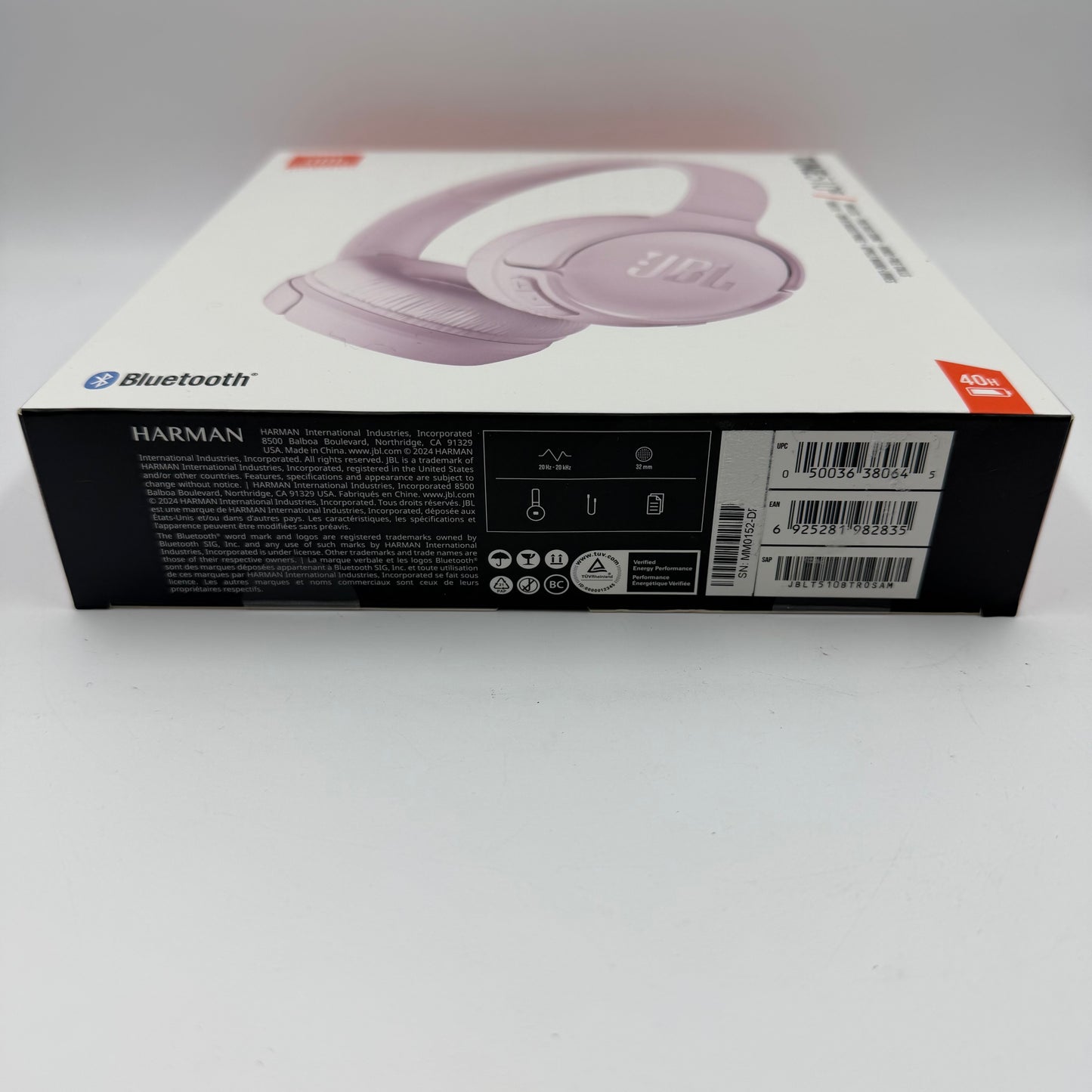 New JBL Tune 510 BT Wireless Over-Ear Bluetooth Headphones Black JBLT510BTR0SAM