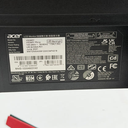 Acer 24" VG240Y FHD LCD IPS Display Monitor