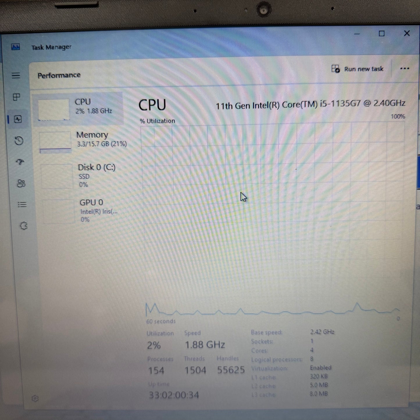 HP Laptop 15-DW3035CL 15.6" Core i5-1135G7 2.4GHz 16GB RAM 512GB SSD 512GB SSD