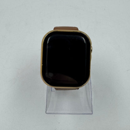 Unlocked Apple Watch Series 10 46MM Gold Titanium Brown Leather Band MWYX3LW/A