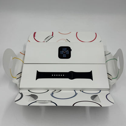 GPS Only Apple Watch SE 2nd Gen 44MM Black Aluminum Black Sport Band MXEK3LLA