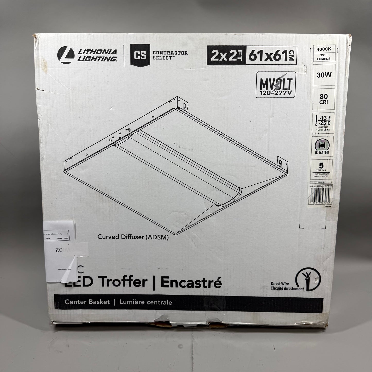 lithonia lighting 2 ft. x 2 ft.64w equiv led white 4000k center basket troffer 