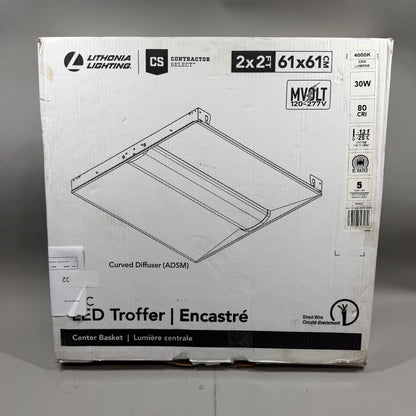 lithonia lighting 2 ft. x 2 ft.64w equiv led white 4000k center basket troffer 