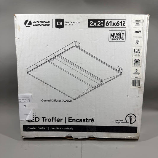 lithonia lighting 2 ft. x 2 ft.64w equiv led white 4000k center basket troffer 