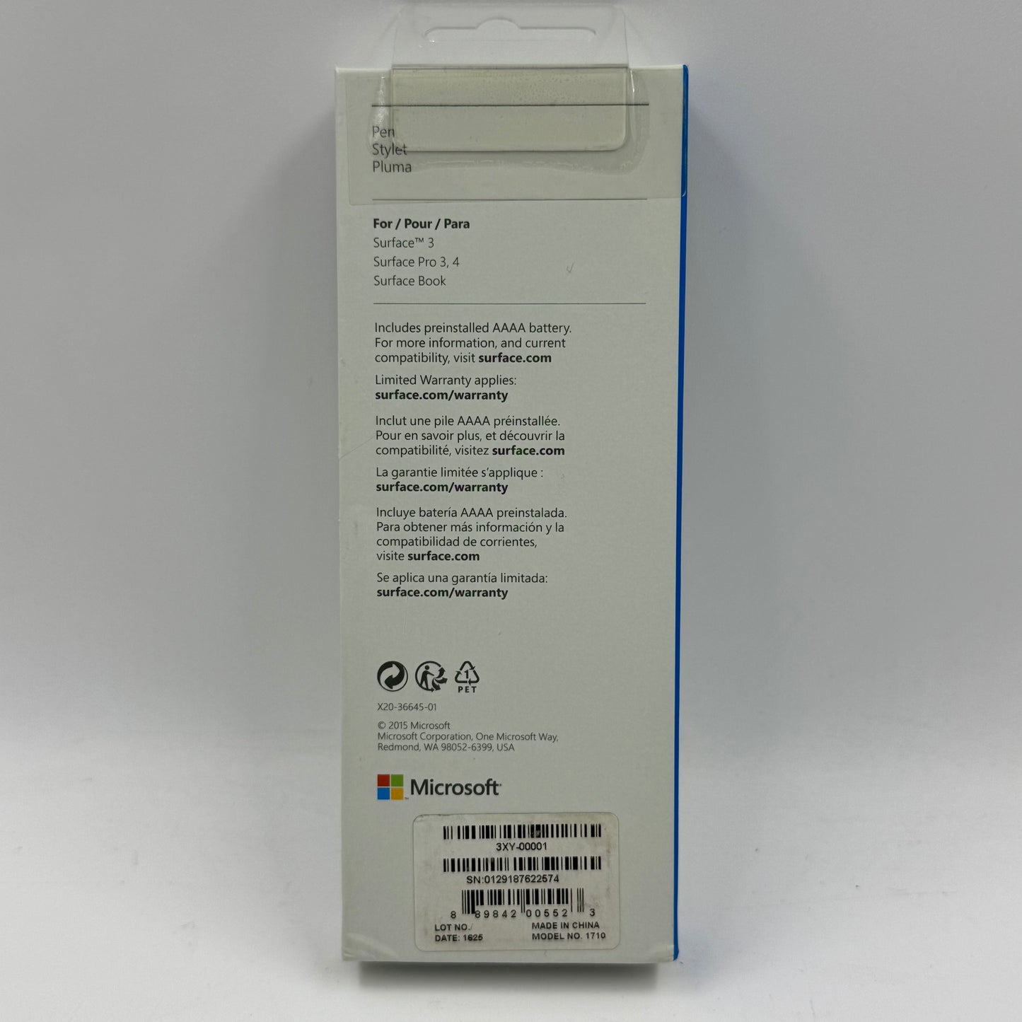 Microsoft Stylet Pluma Pen 3XY-00001