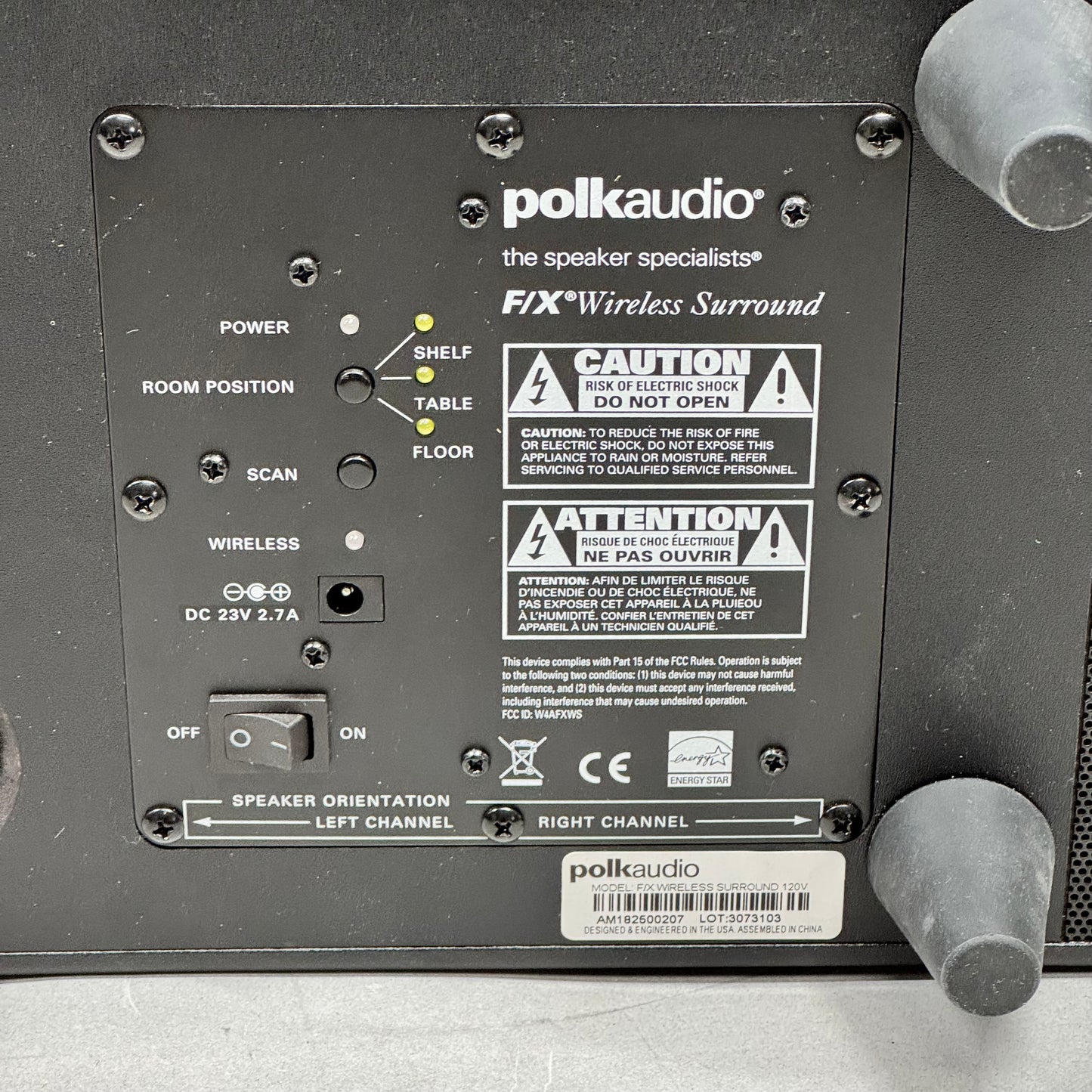 Polk Audio F/X Wireless Surround Wireless Home Theater Black