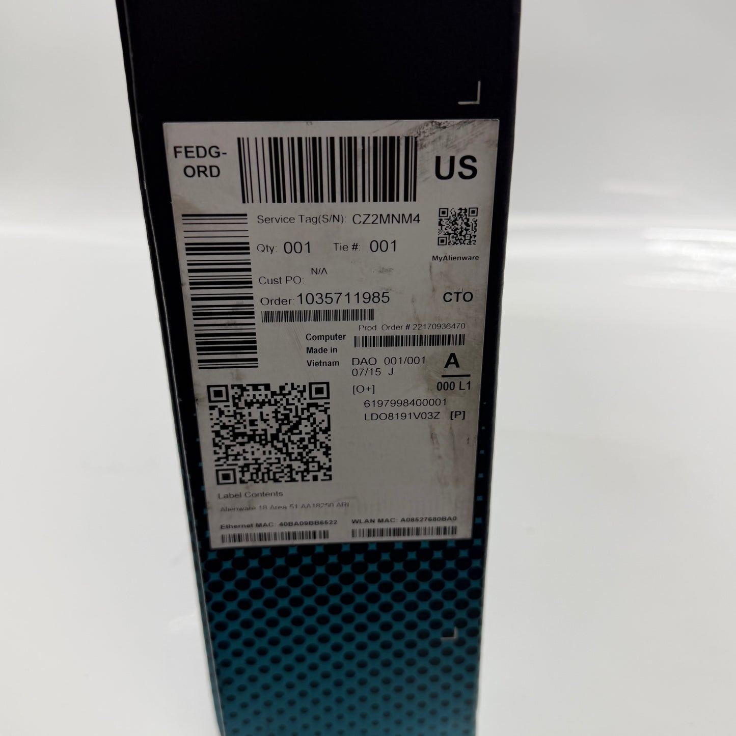 New Alienware Area 51 AA18250 ARI 18" Ultra 7 270HX 32GB RAM 1TB SSD RTX 5060