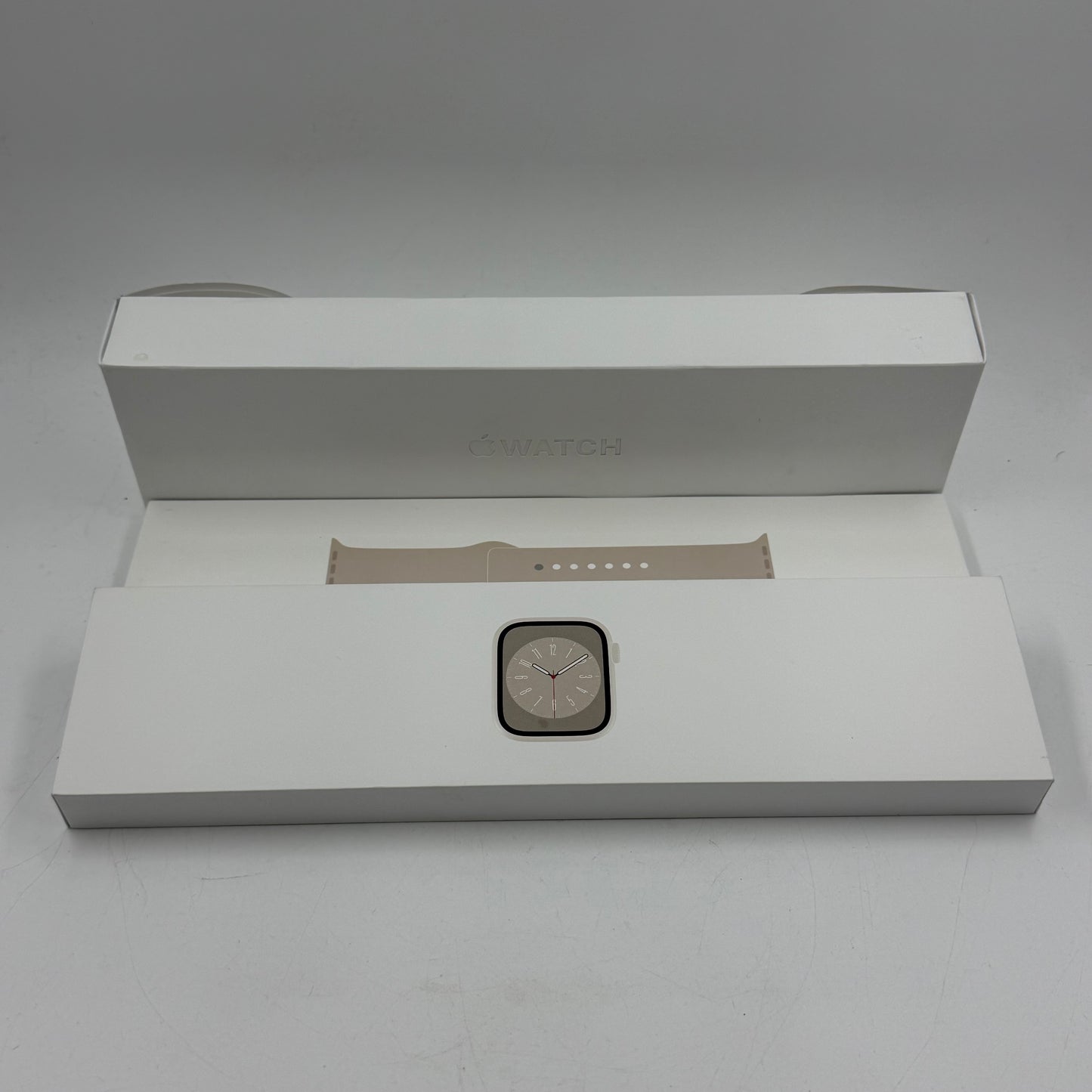 GPS Only Apple Watch Series 8 45MM Starlight Aluminum Sports Band MNUP3LL/A